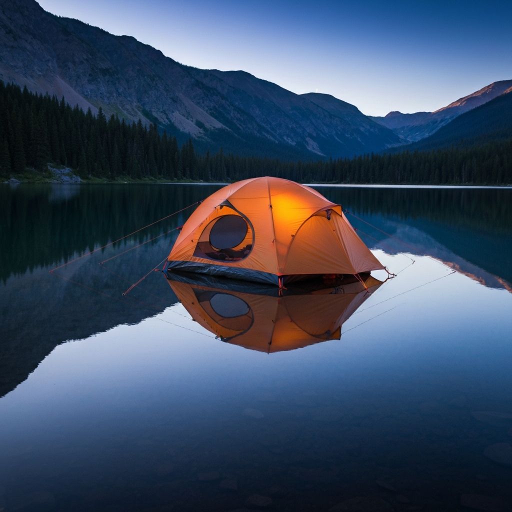 Ultralight tent reflection